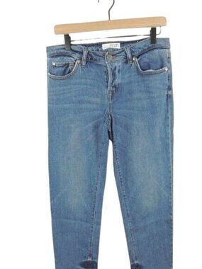 Loft Light Wash Button Fly Boyfriend Straight Leg Jean Size 2